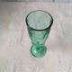 8 vintage emerald green glass champagne flutes