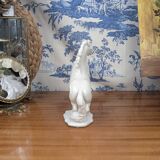 Figurine of a Slender Lipizzaner Horse in White Glazed Biscuit Porcelain