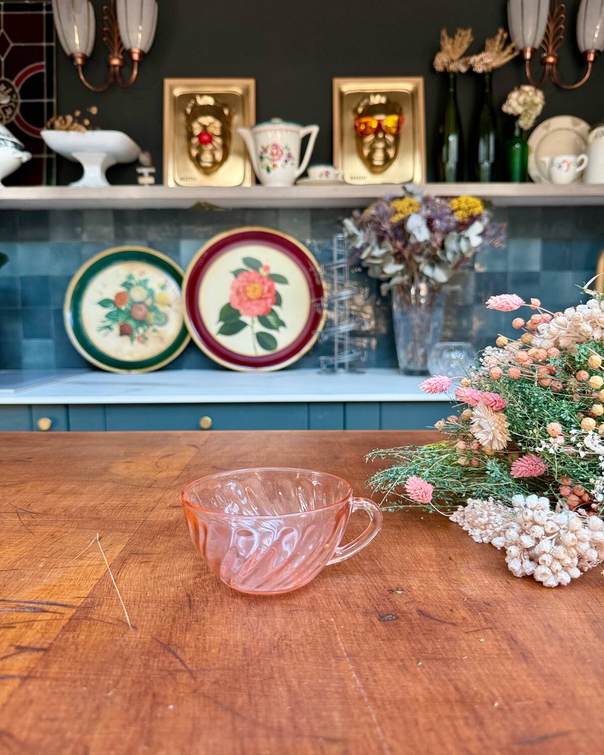 Set of 4 Rosaline pink glass coffee cups