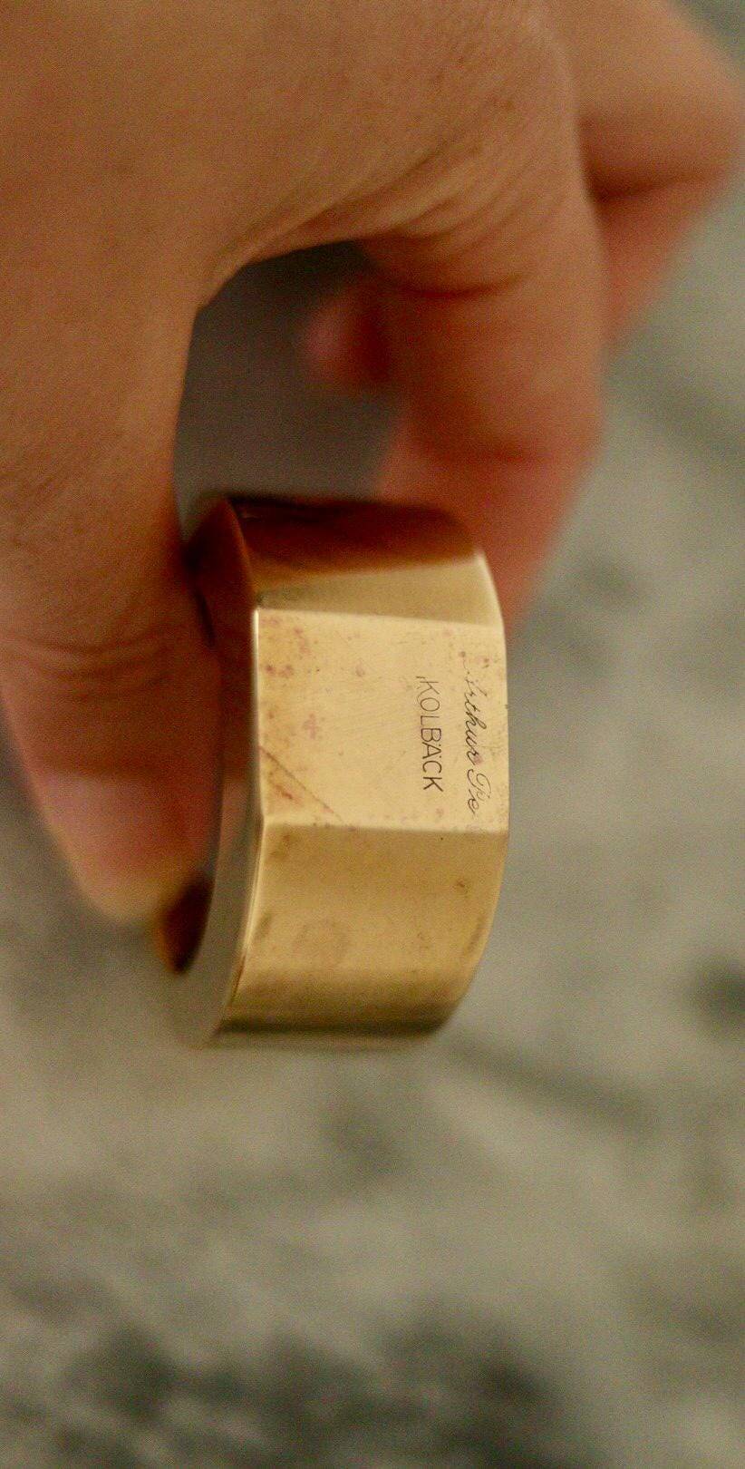 Pair of Swedish brass candlesticks from the mid-century by Arthur PE, Kolbäck.