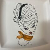 Women's décor plate from the 60s