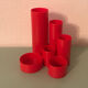 Penrex Swiss office organizer vintage orange pencil pot