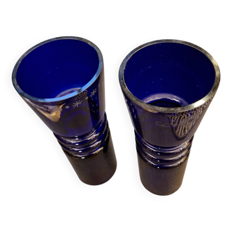 Pair of vintage cobalt blue vases