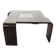 Square Black Lacquered Plywood Coffee Table with Smoked Glass Panel, 1970s