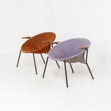 Pair of “Balloon” chairs by Hans Olsen for Lea  Design (Denmark, 1950s).
