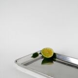 Vintage rectangular stainless steel tray, 1970, 31 x 17.5 cm