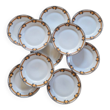 10 Sarreguemines dessert plates