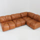 Vintage modular sofa in cognac leather, Italy 1970s