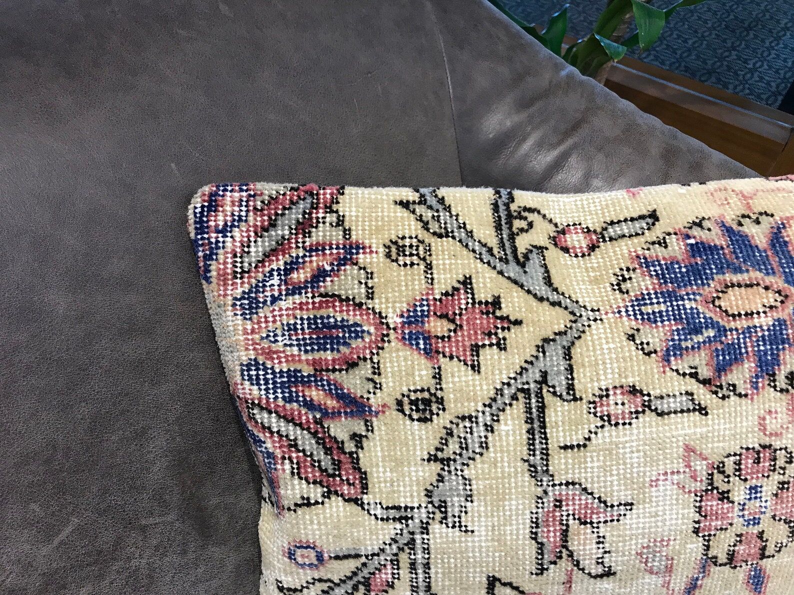 Turkish Carpet Floral Lumbar Pillow 40x60cm