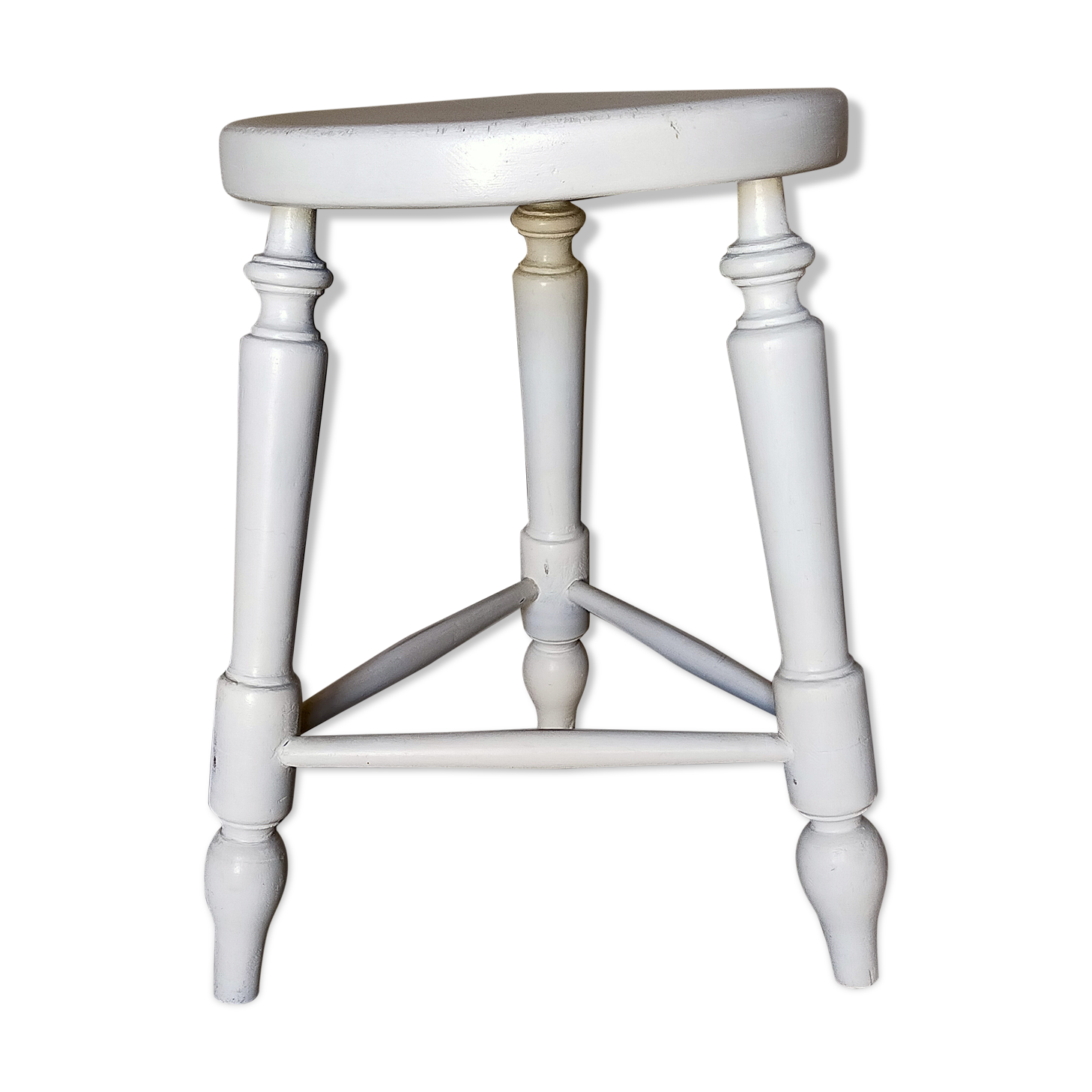 Painted solid turned wooden tripod