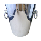 Champagne bucket in chrome steel signed André Leroy