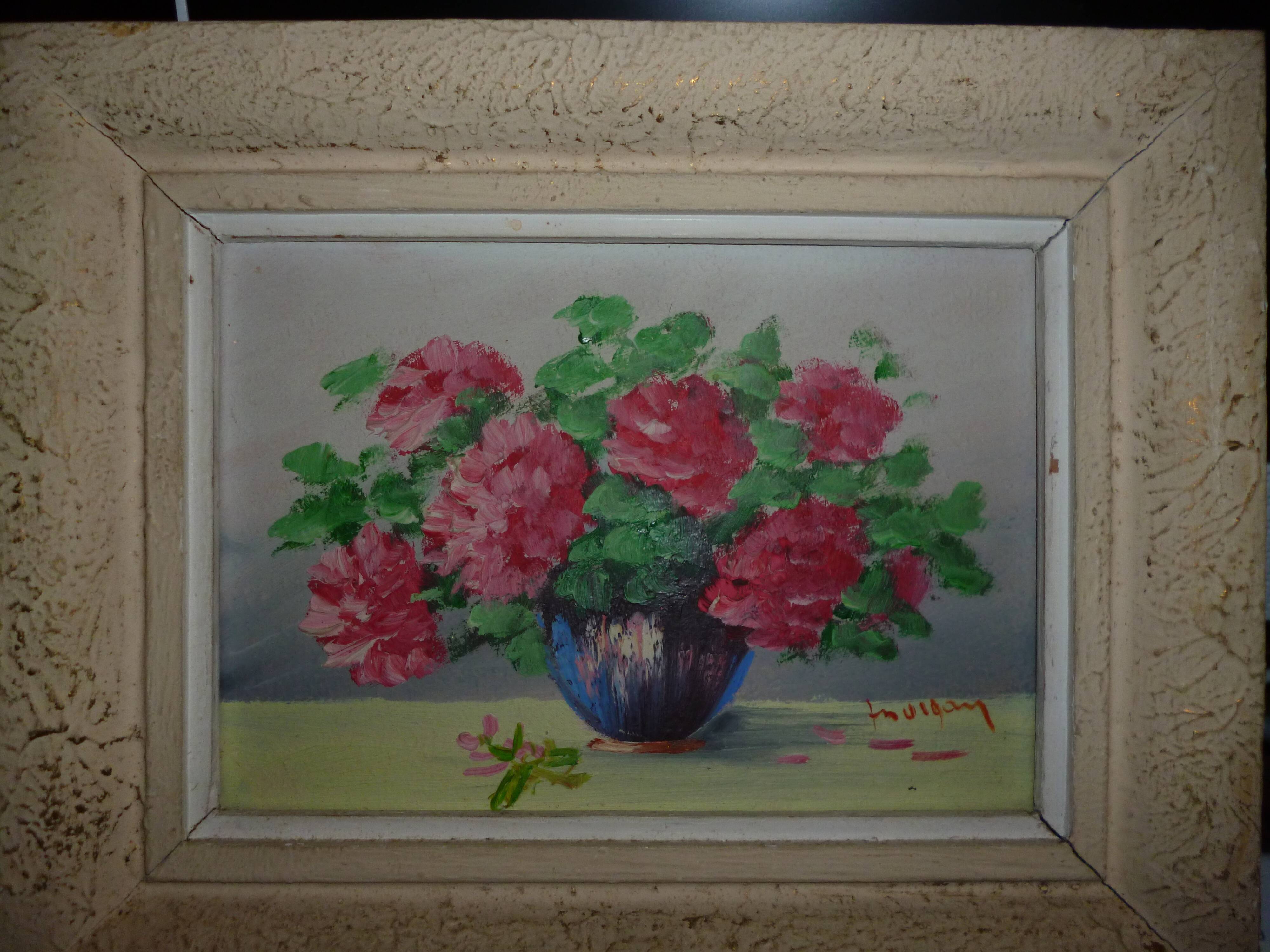Paire de peinture de fleurs