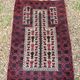 Old Afghan Carpet Handwoven Wool 140x80 Bedside Entrance Belouch