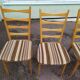 Lot 4 Light wood chairs in vintage Scandinavian fabric