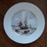 2 assiettes vintage signées avec un décor de mer