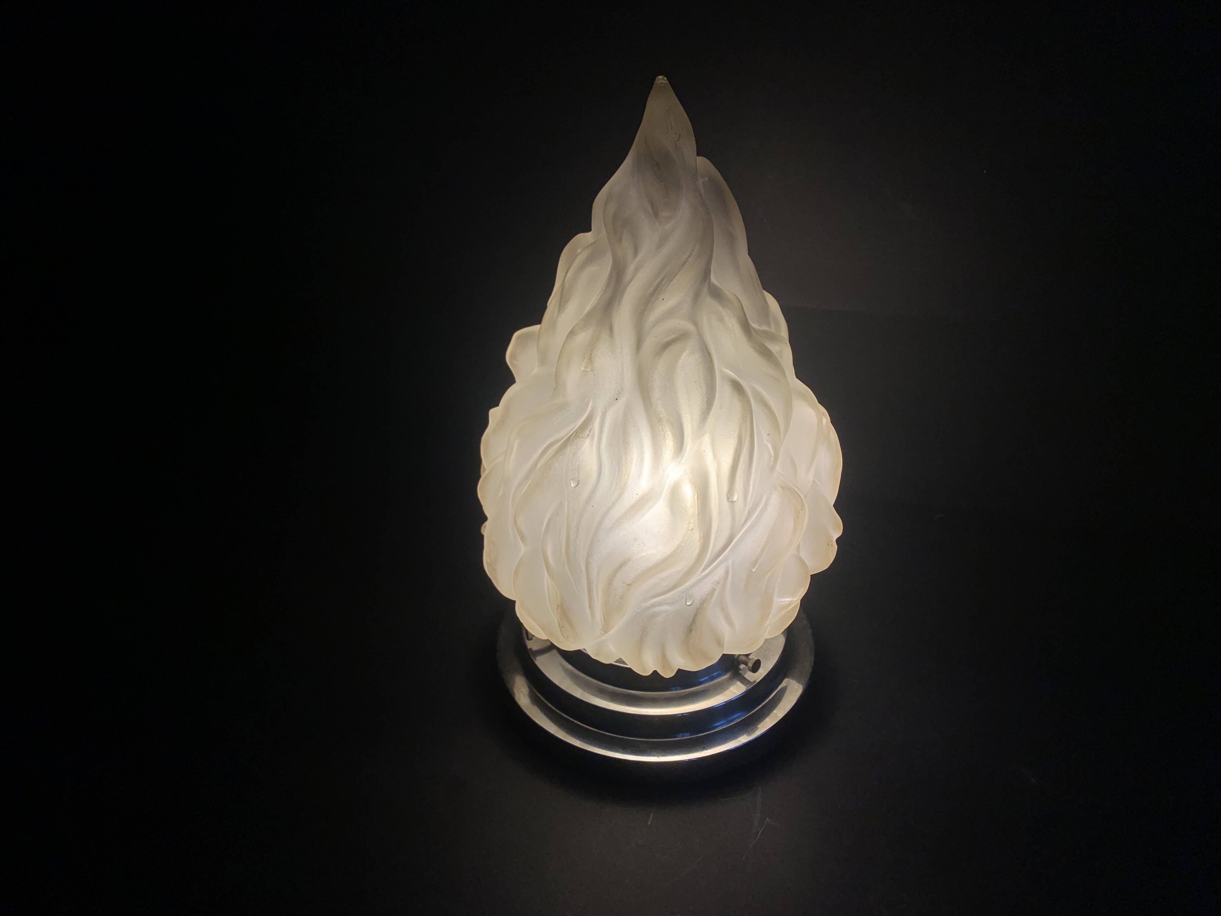 Large Art Deco flame globe lamp or ceiling light, 1920