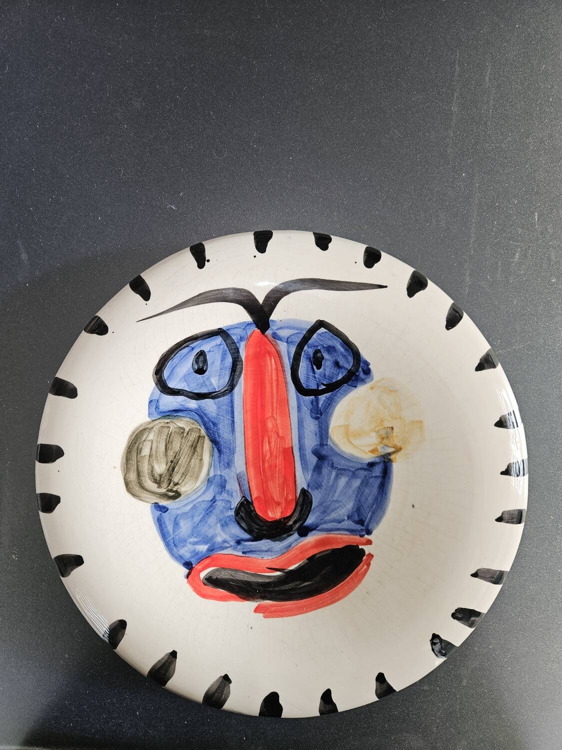 Decorative plate abstract face Picasso Madoura style – Vintage