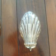 Paire d’appliques murales coquillage – verre italien strié – 1970