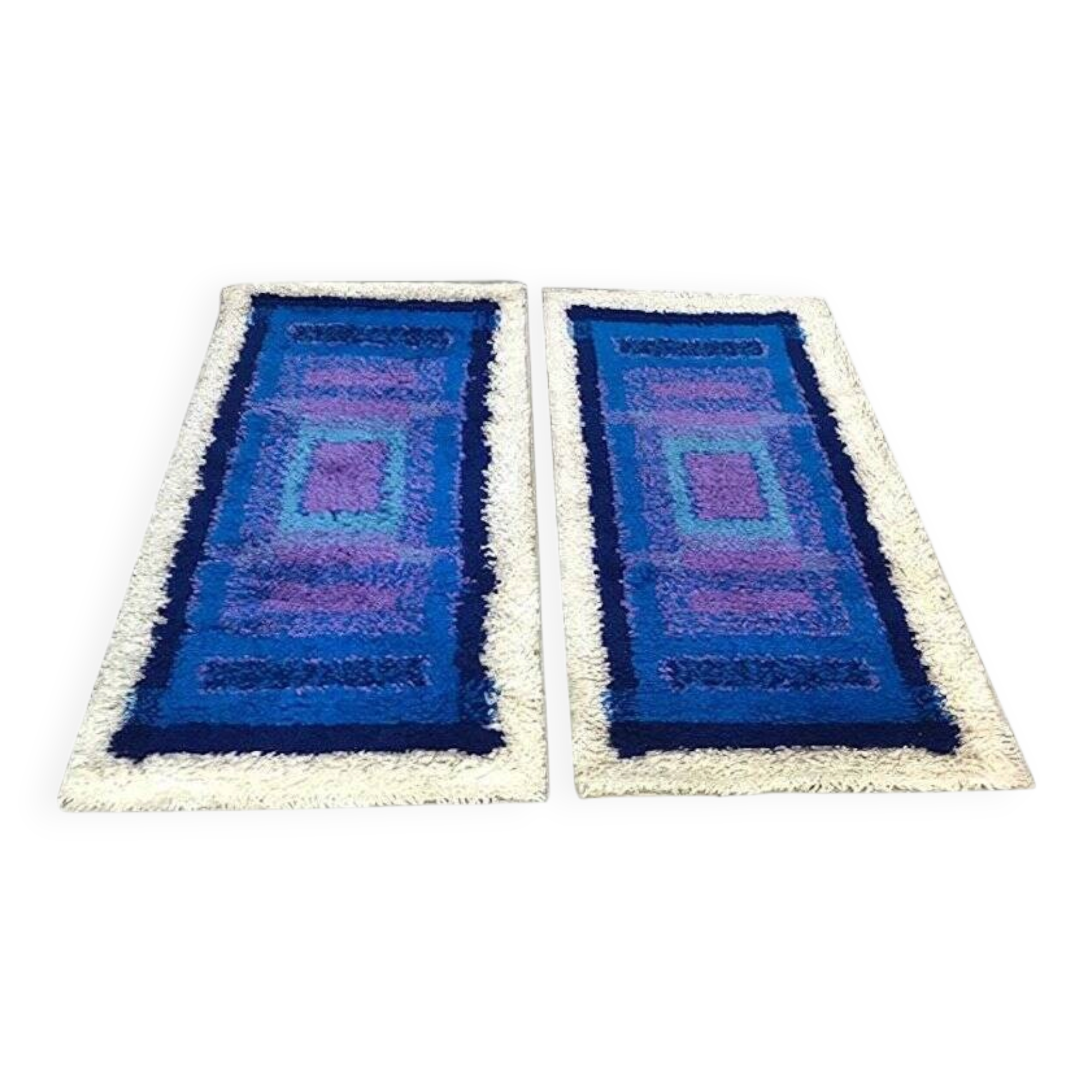 Tapis graphiques abstraits modernes de Gilde, Allemagne, années 1960, ensemble de 2.
