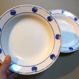 Lot de deux assiettes motif pomme bleue