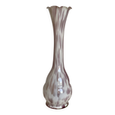 Vase Clichy 1900 opaline mouchetée blanc et rose