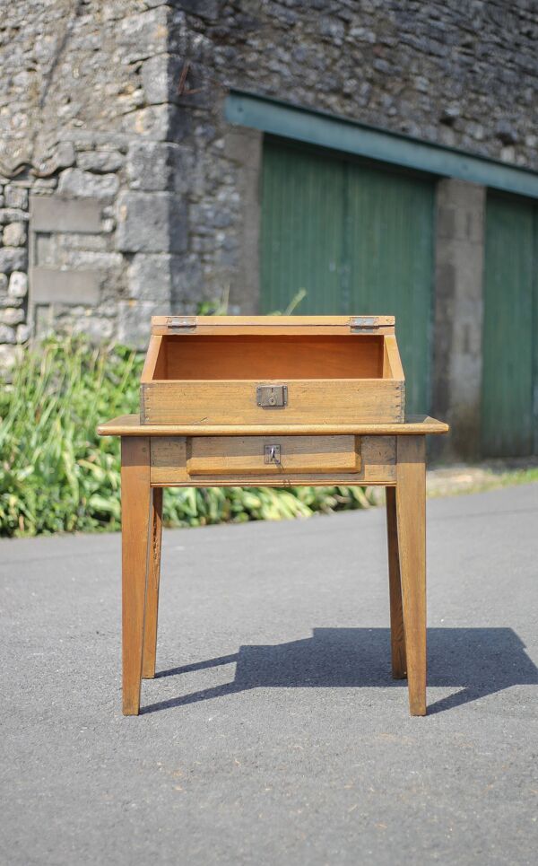 Bureau écritoire bois vintage, bureau bois vintage, secrétaire pupitre, meuble bois, décoration