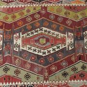 1970s Vintage Turkish Handmade Wool Cotton Colorful Kilim Rug 157x365
