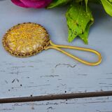 Brass hand mirror