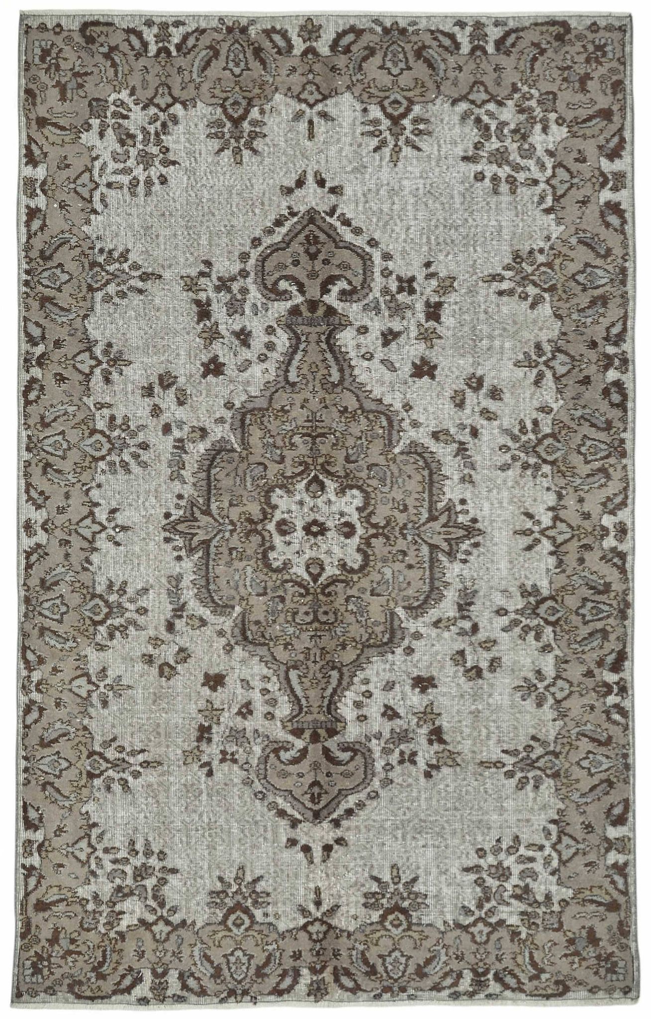Overdyed Wool Vintage Handmade Carved Rug 165 cm x 263 cm