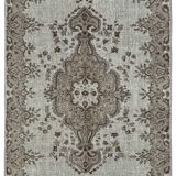 Overdyed Wool Vintage Handmade Carved Rug 165 cm x 263 cm