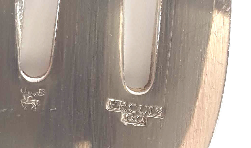 Fish set in silver metal Ercuis