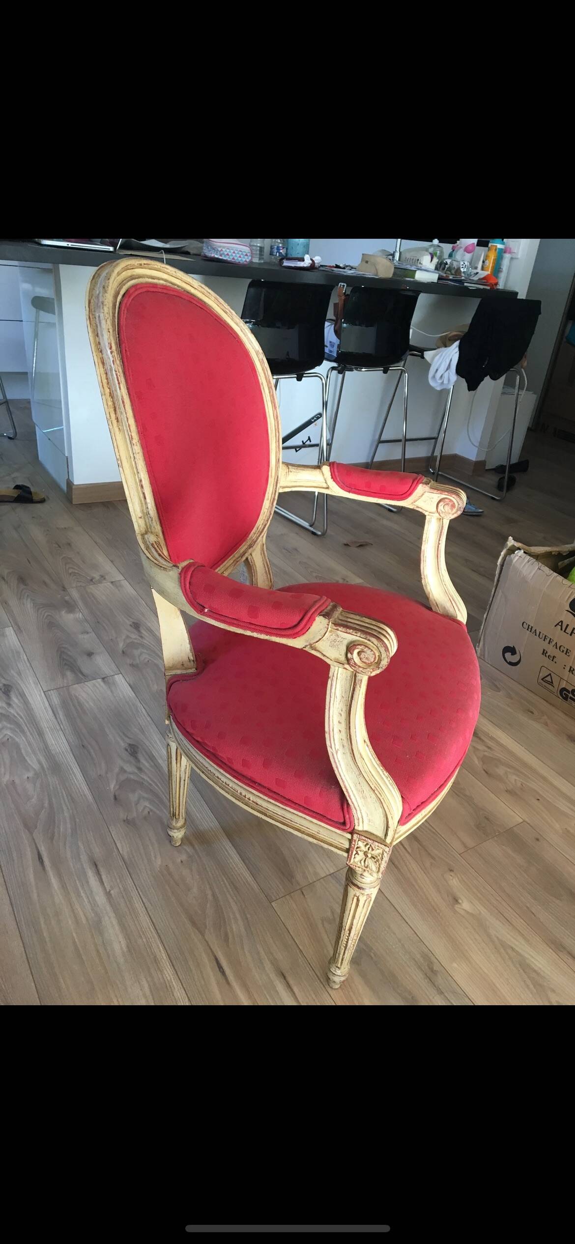 Louis XVI style medallion armchair