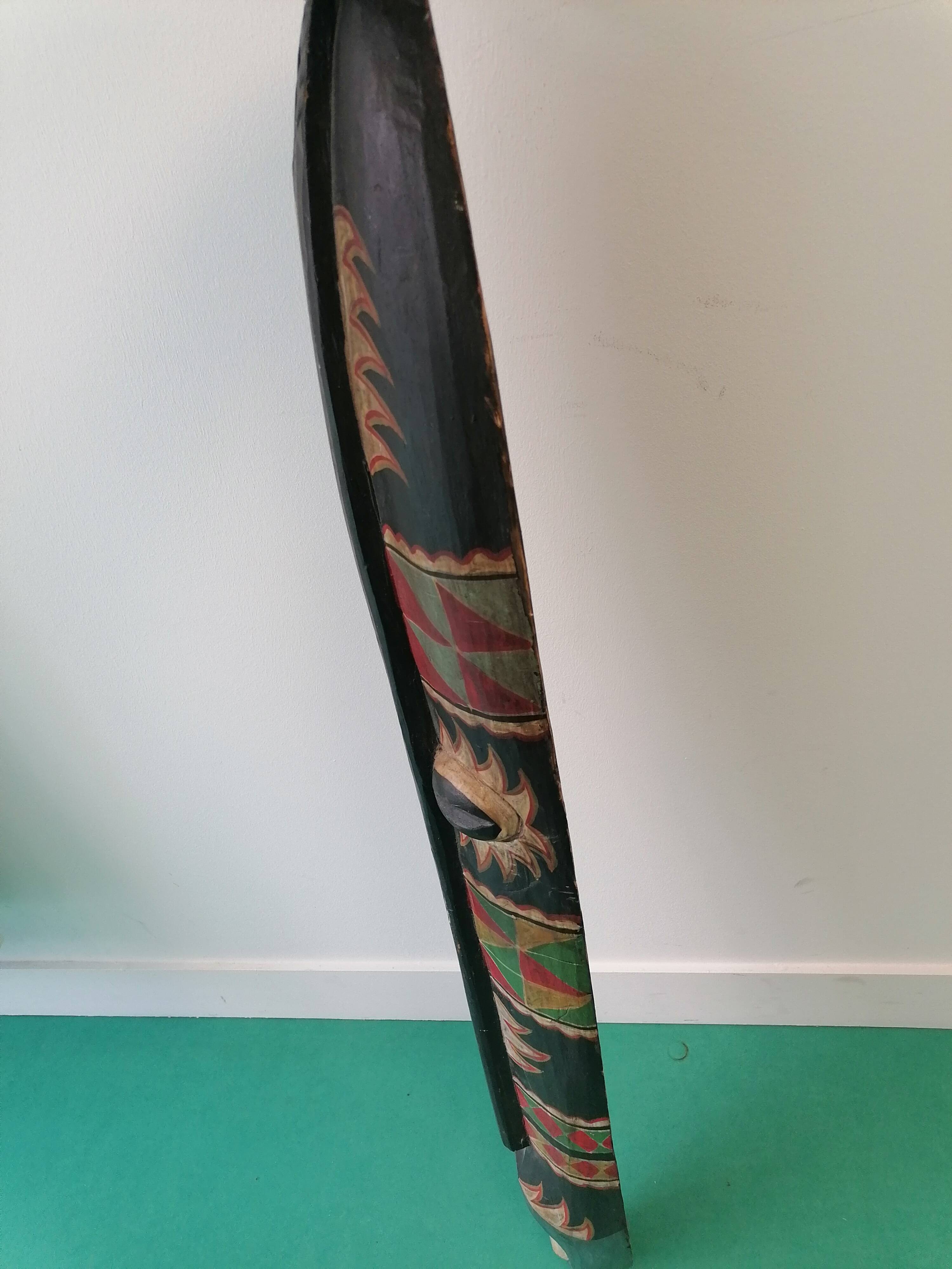 Large Hand Painted Carved Wooden Tribal Wall Mask 98cm