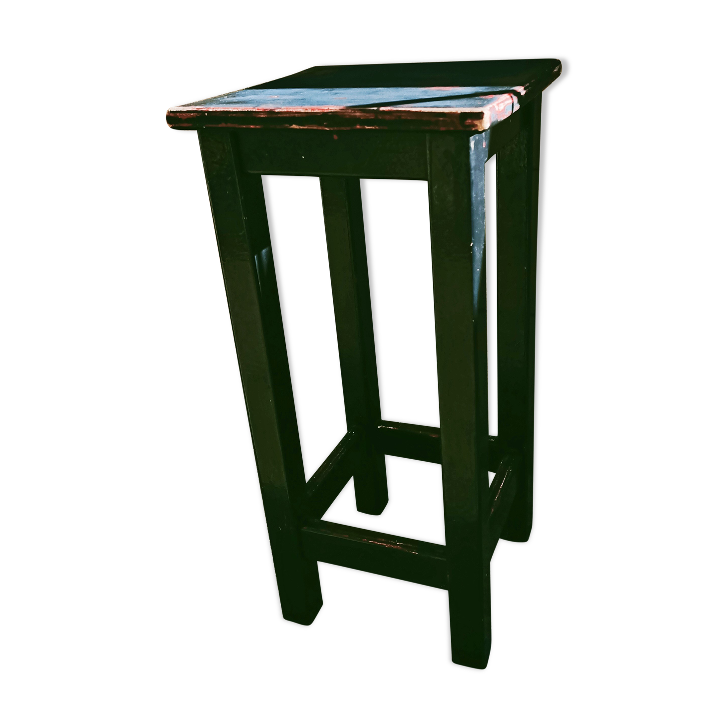 High patinated wooden stool