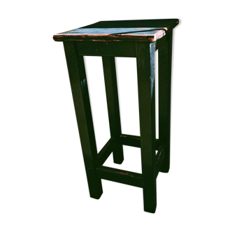 High patinated wooden stool