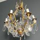 Louis XV style bronze chandelier with crystals and 6 lights