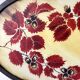 Vintage oval plateau in moulded resin and hammered metal, signed Datty.