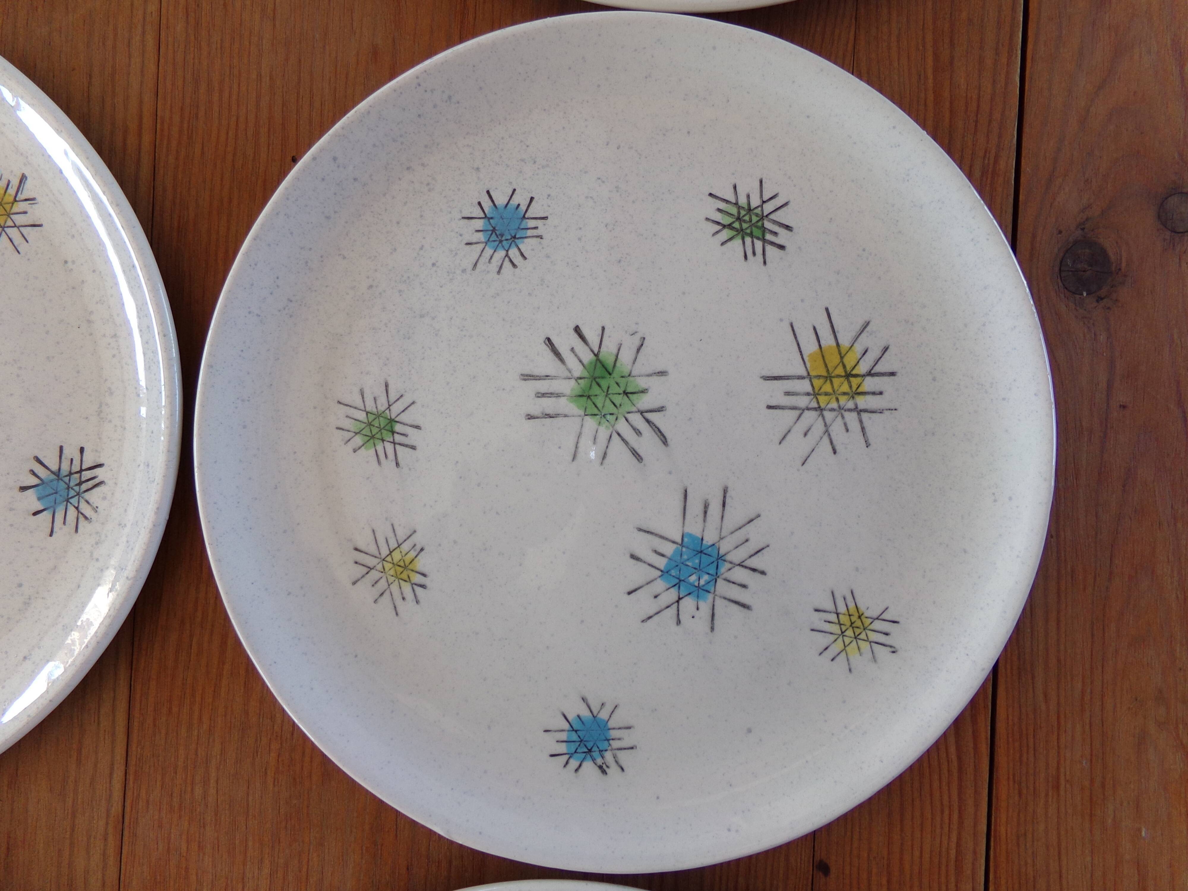 6 flat ceramic plates