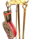 Old bronze chimney servant shovel broom bellows and clamp
