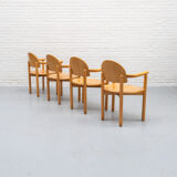 Set of 4 beech dining chairs