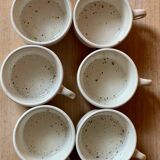 Six Salins stoneware coffee cups 1970