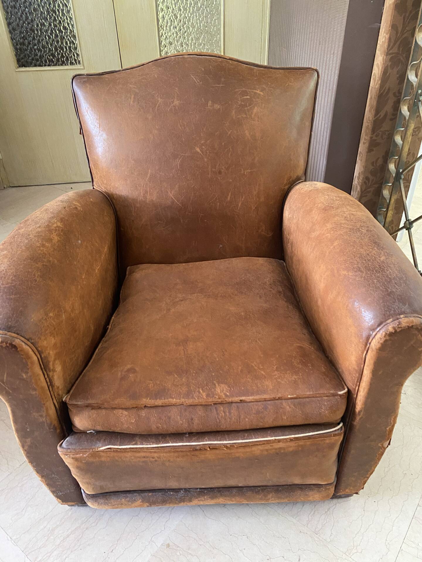 2 vintage club armchairs
