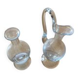 Large crystal carafes – set of 2 – 60/70 cm – Paris 1993