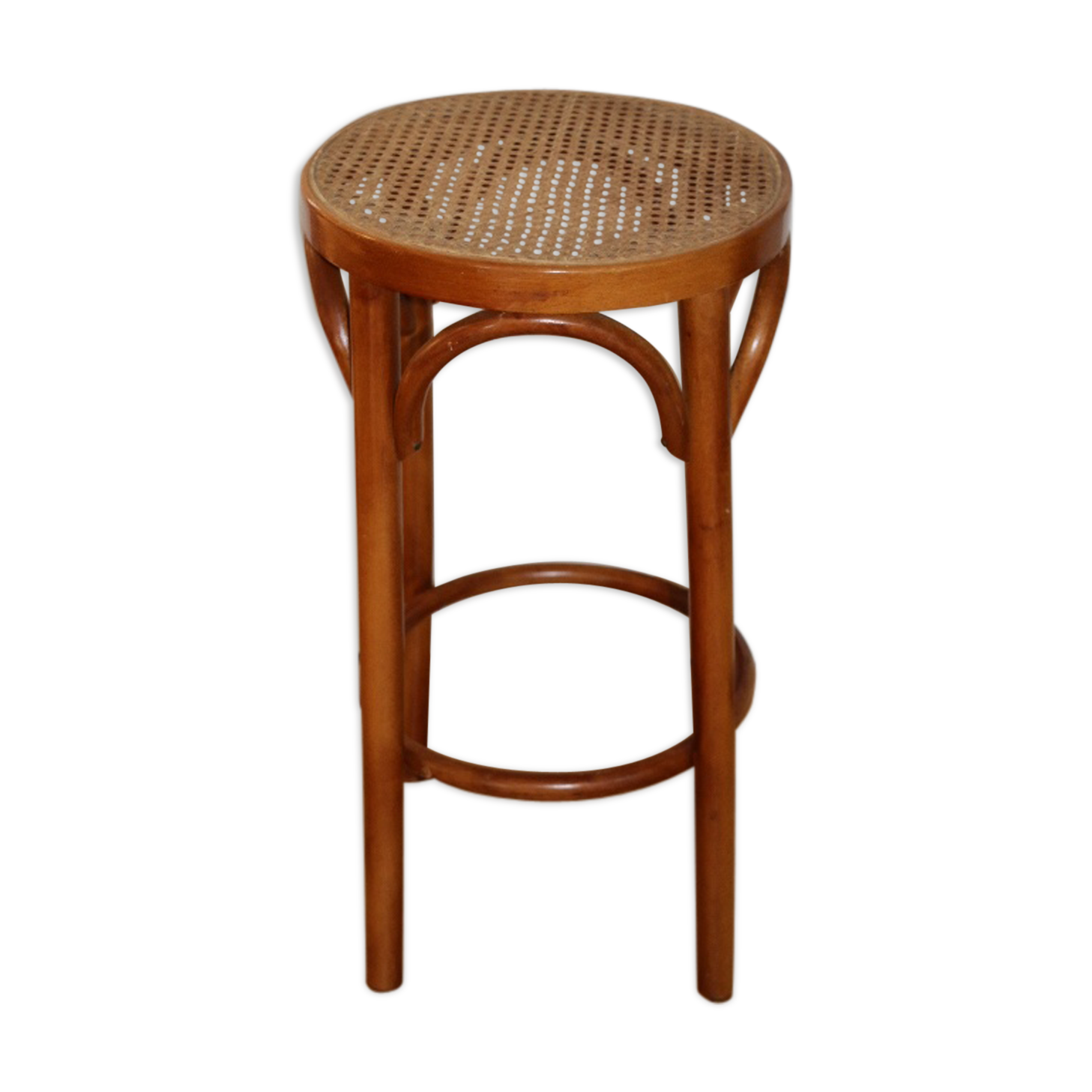 655mm canne wooden stool