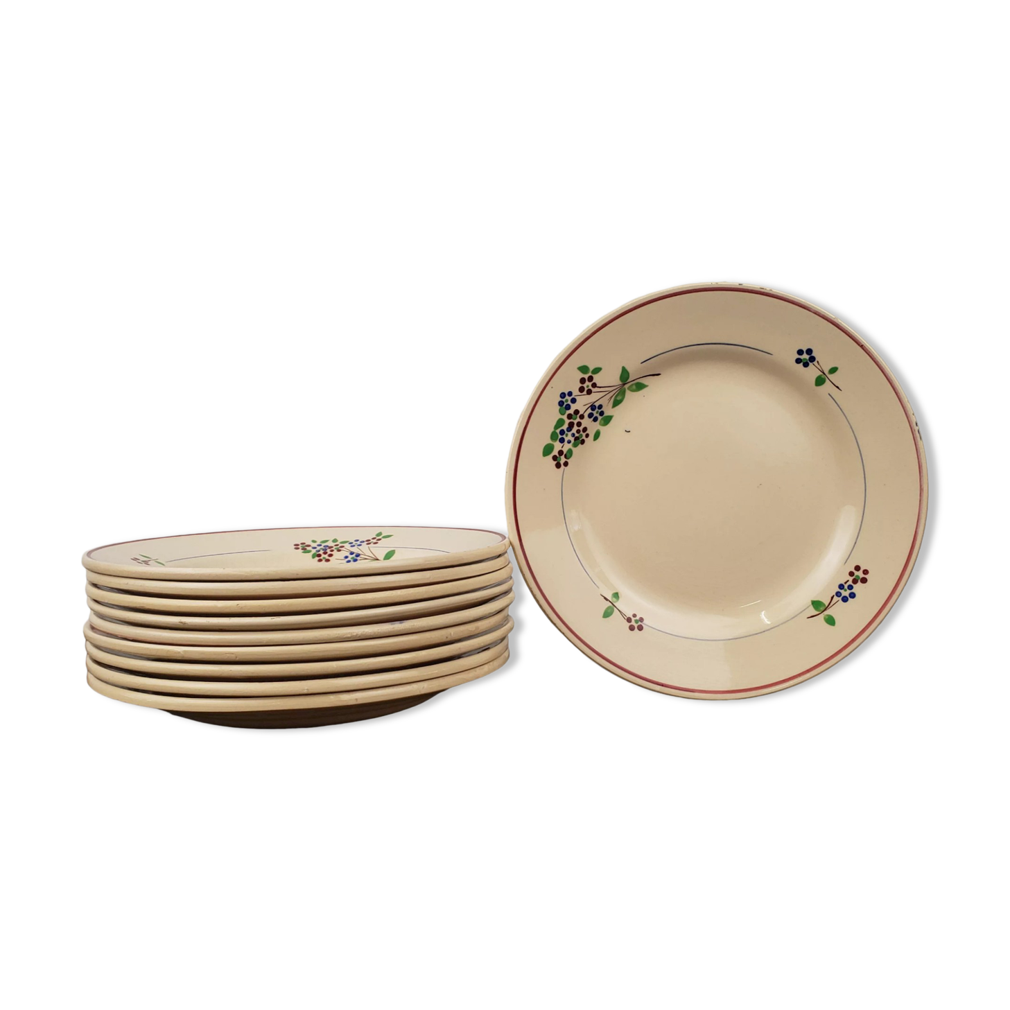 Dessert plates x10 - Moulin des Loups - Orchies