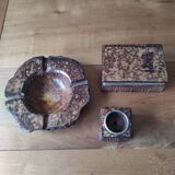 Tobacco set including a vintage stone ashtray.