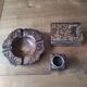 Tobacco set including a vintage stone ashtray.