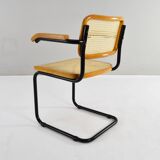Mid Century Modern B64 Black and Beech Marcel Breuer Cesca Chair Italy 70s