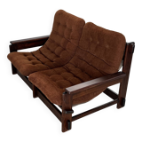 Scandinavian two-seater oak sofa, 1960s