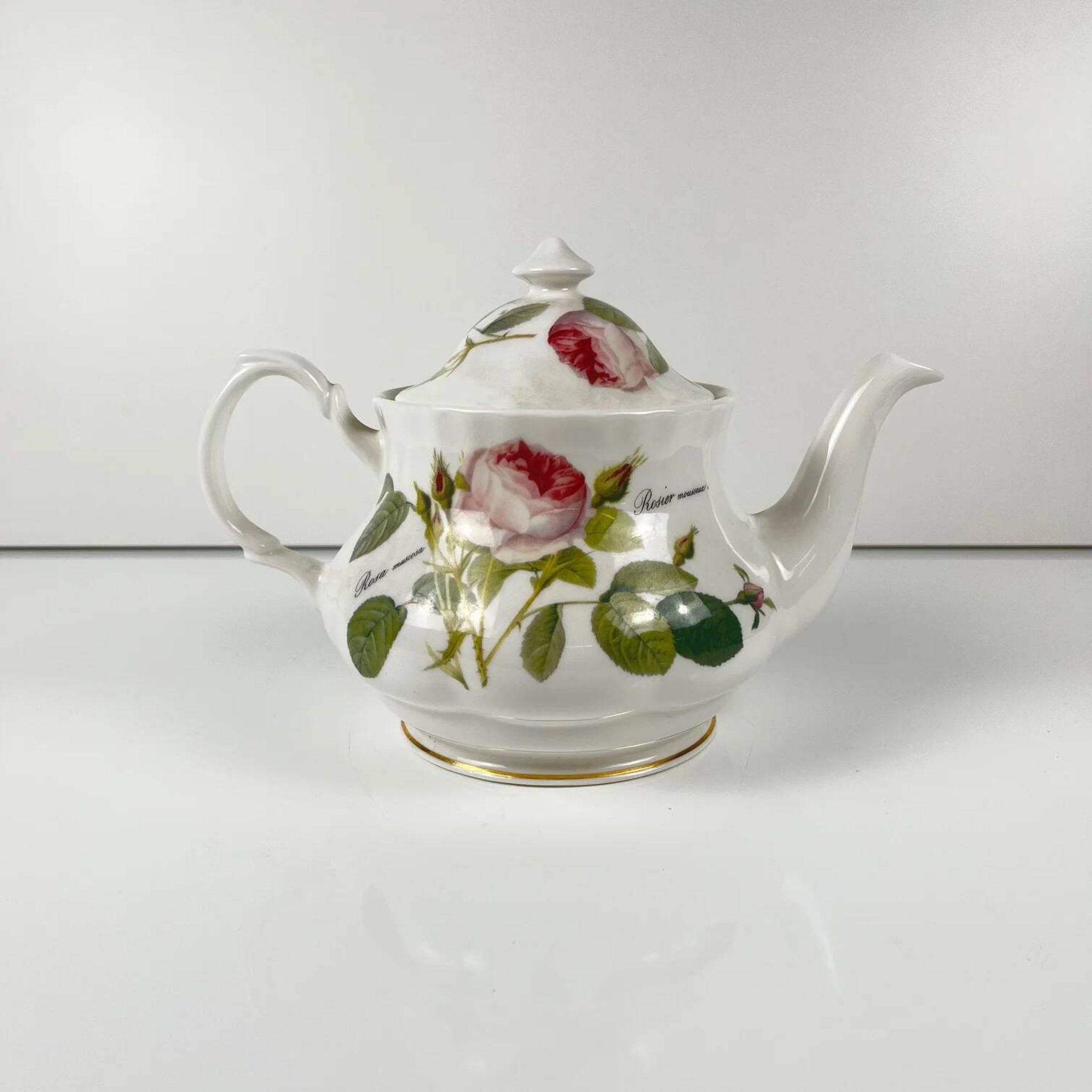 Théière Redouté roses, Roy Kirkham, Angleterre, 1996